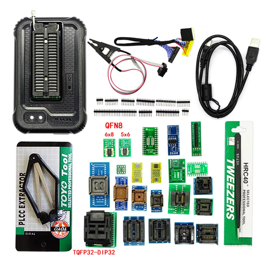 Xgecu T48 USB Programlayıcı + 27 Çevirici Adaptörlü Set