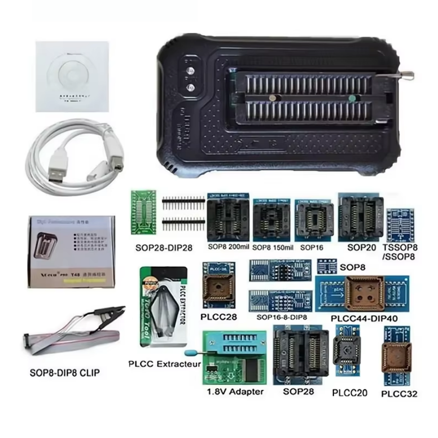 Xgecu T48 USB Programlayıcı + 17 Çevirici Adaptörlü Set