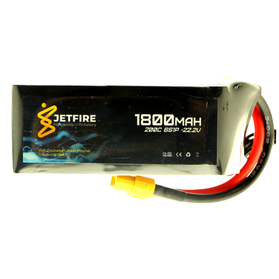 22.2v 6s 1800mah 200c Lipo Batarya Jetfire Pil