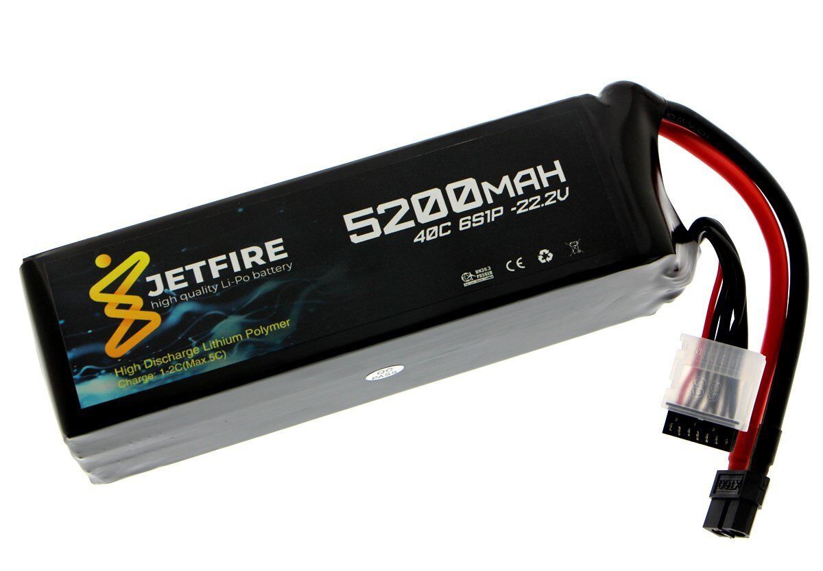 22.2v 6s 5200mah 40c Lipo Batarya Jetfire Pil