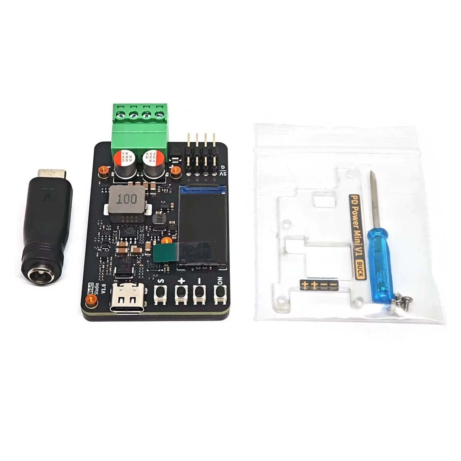 WeAct BUCK V1 QC PD Power  Mini Cep Güç Adaptörü DC 5V-24V / 1V-20V USB-C