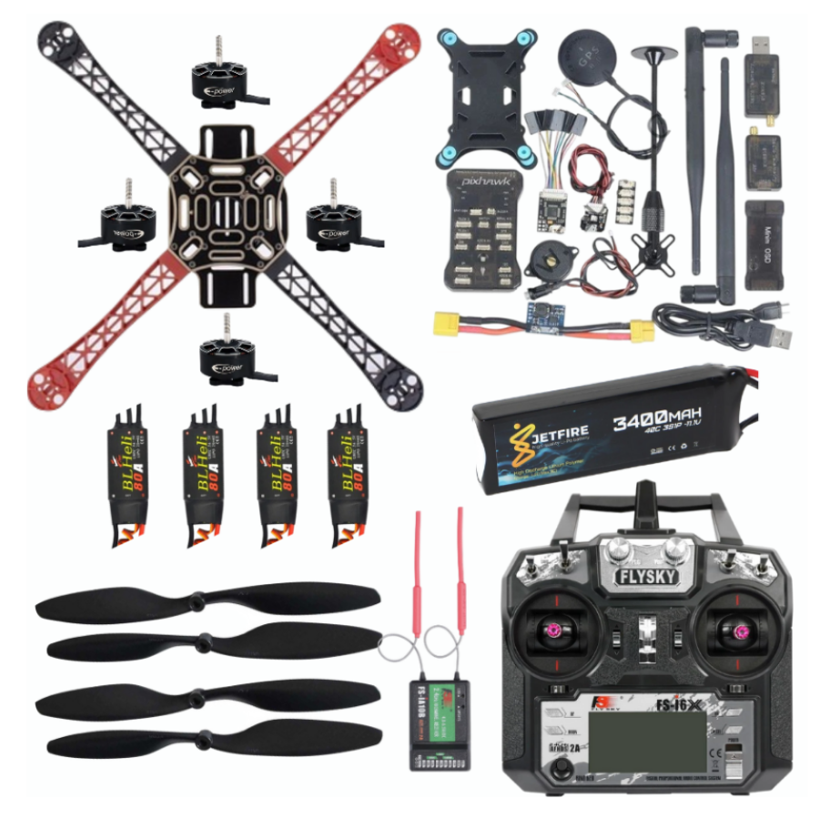 F450 Drone Kiti Pixhawk JETFİRE Full Drone Seti 10 Kanal