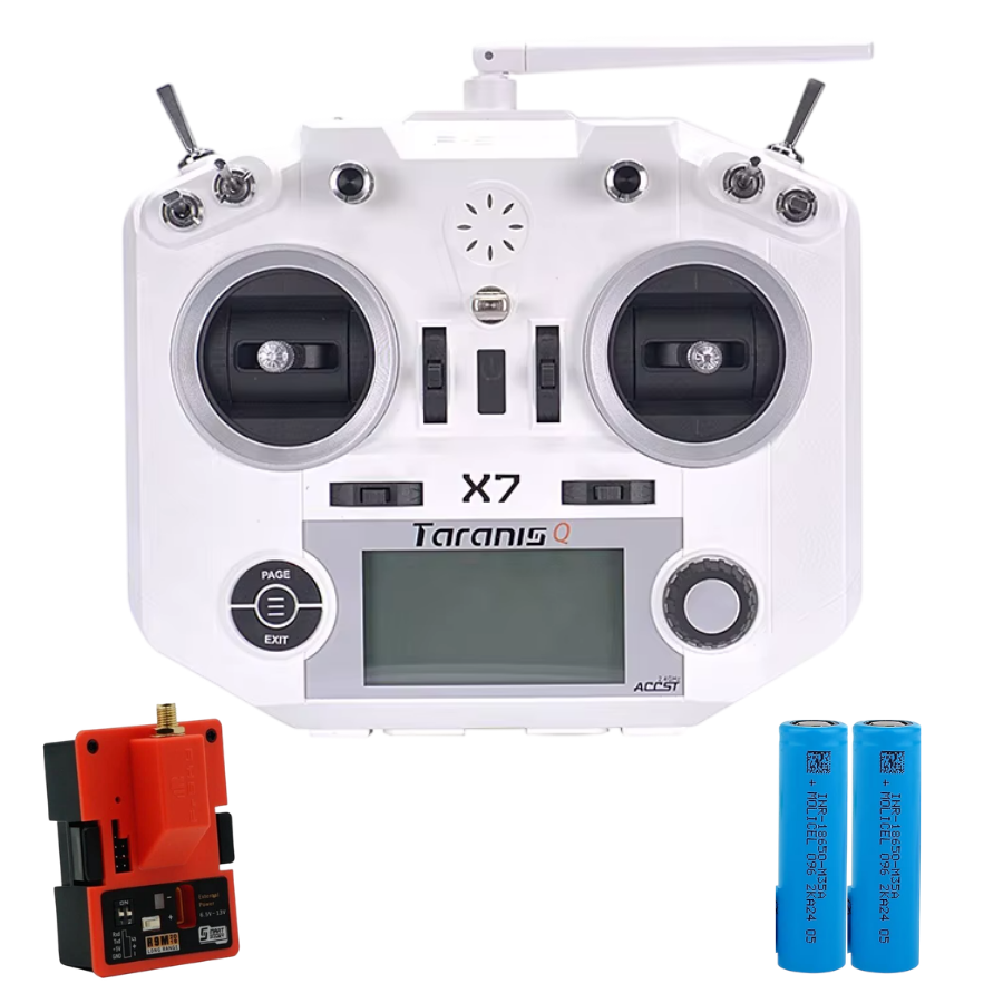 FrSky Taranis Q X7 2.4GHz 16 Kanal Kumanda  - Batarya Grubu ve 10Km R9M Telemetri Alıcı